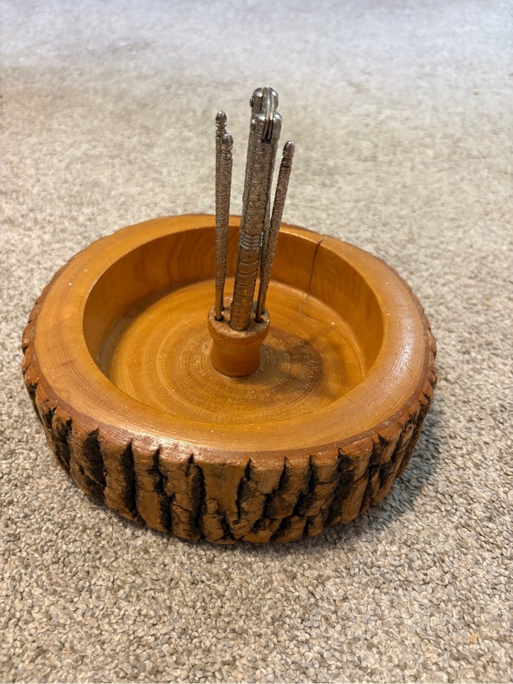 Vintage Wood bowl and nutcracker set